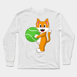 Cat Tennis Tennis racket Sports Long Sleeve T-Shirt